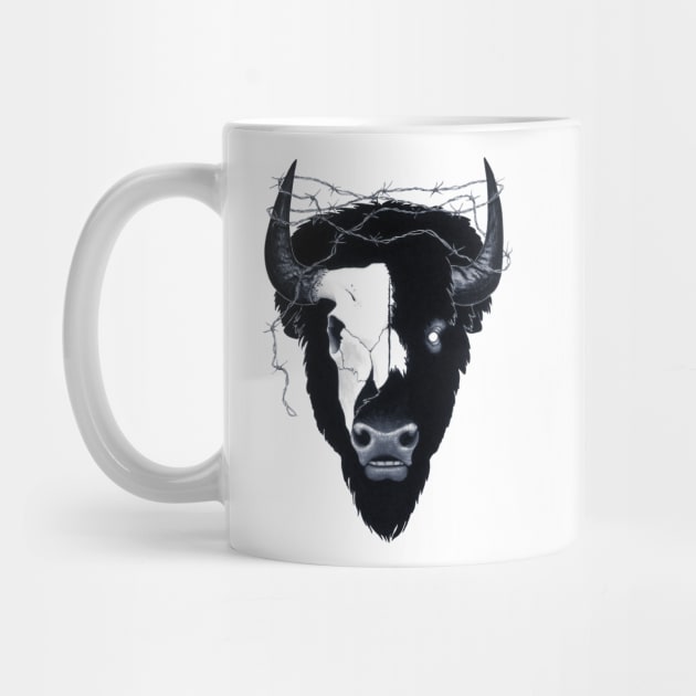 Dead Eyes Buffalo Skull Art by Ciarabarsotti